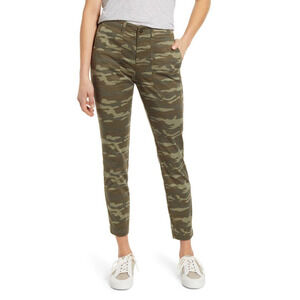 CASLON NEW $79 Crop Utility Pant in Olive Lichen Camo Print Size 0P